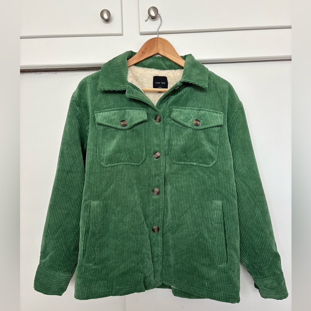 Love Tree Sherpa-lined Corduroy Shacket Jacket Size Small
